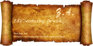 Závodszky Arvid névjegykártya